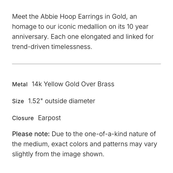 Kendra Scott NEW earrings - Abbie gold logo hoop earrings - Picture 5 of 8